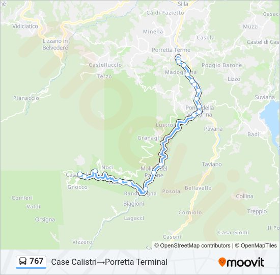 Percorso linea bus 767