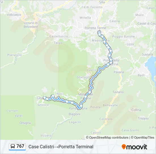 767 Bus Line Map