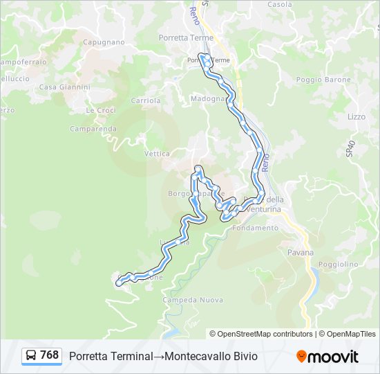 Percorso linea bus 768