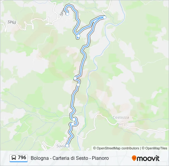 796 Bus Line Map