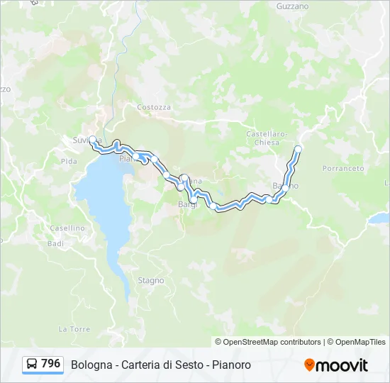 796 Bus Line Map