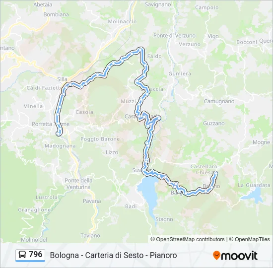 796 Bus Line Map