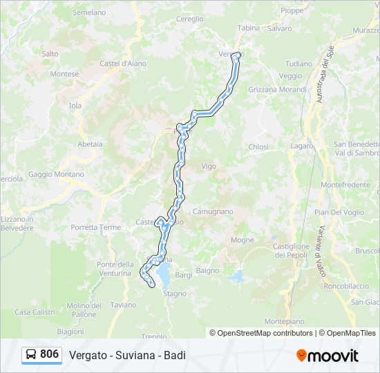 806 bus Line Map