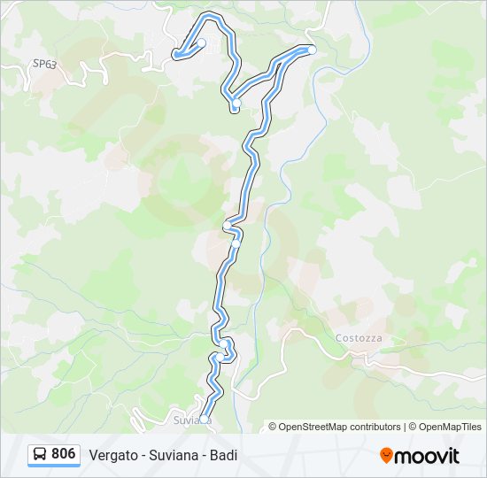 806 bus Line Map