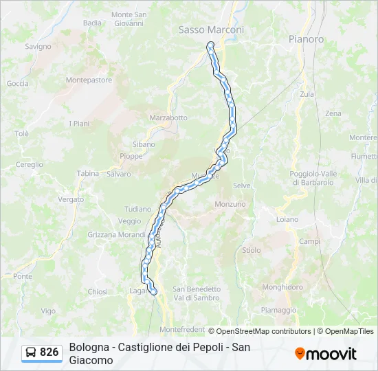 826 Bus Line Map