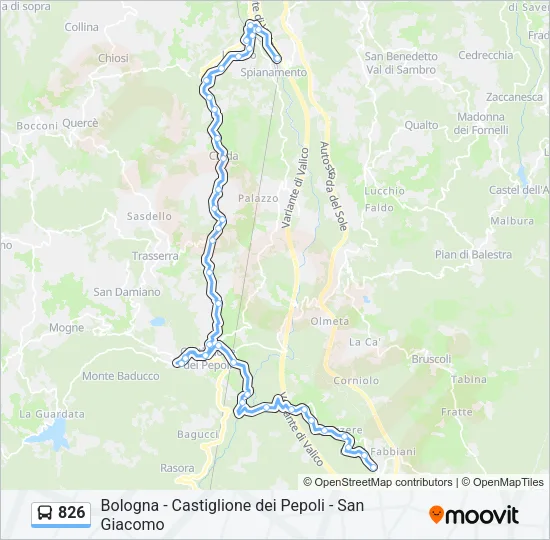 826 Bus Line Map
