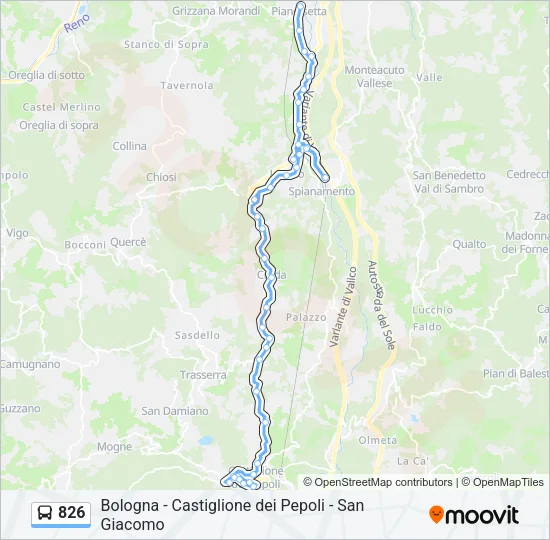 826 Bus Line Map