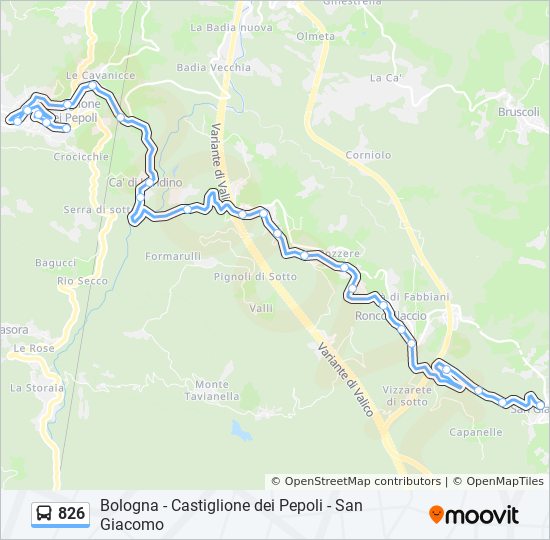 826 bus Line Map