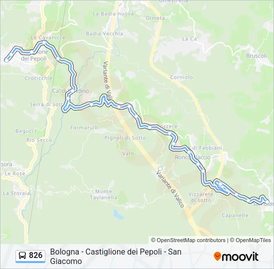 826 Bus Line Map
