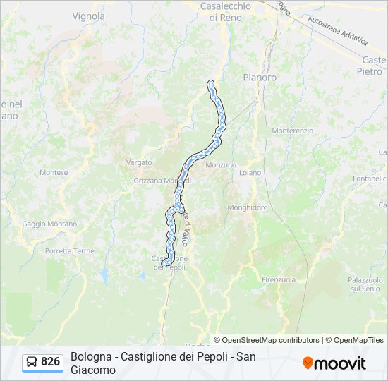 826 bus Line Map