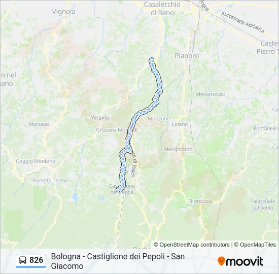 826 Bus Line Map