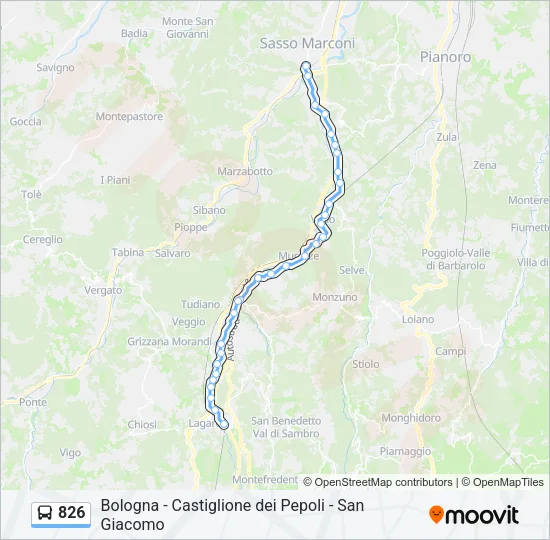 826 Bus Line Map