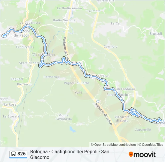 826 Bus Line Map
