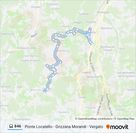 846 Bus Line Map