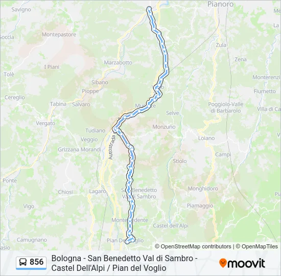 856 Bus Line Map