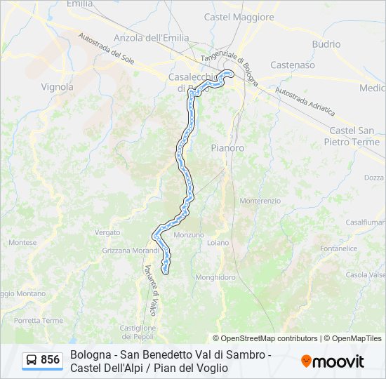 856 bus Line Map