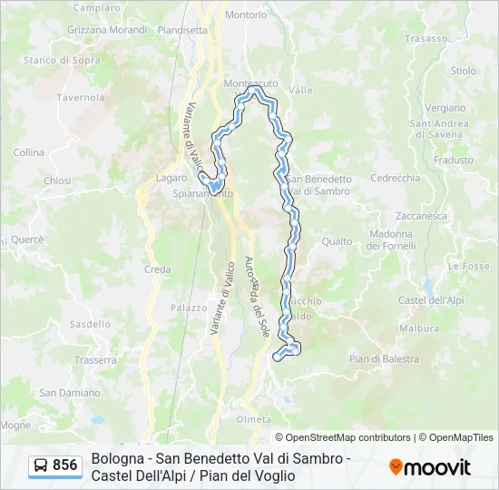 856 Bus Line Map
