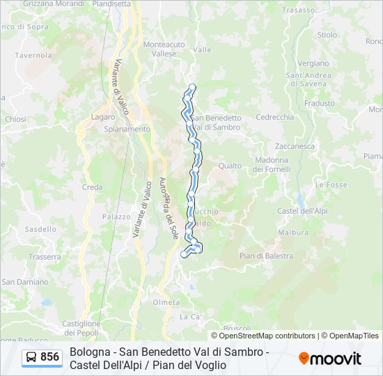 Percorso linea bus 856