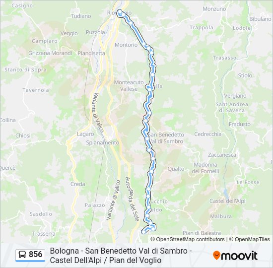 Percorso linea bus 856