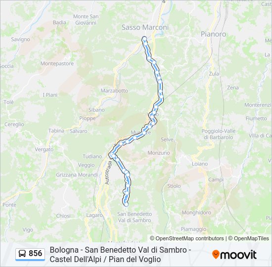 Percorso linea bus 856