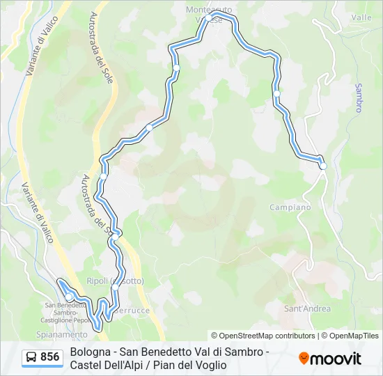 856 Bus Line Map