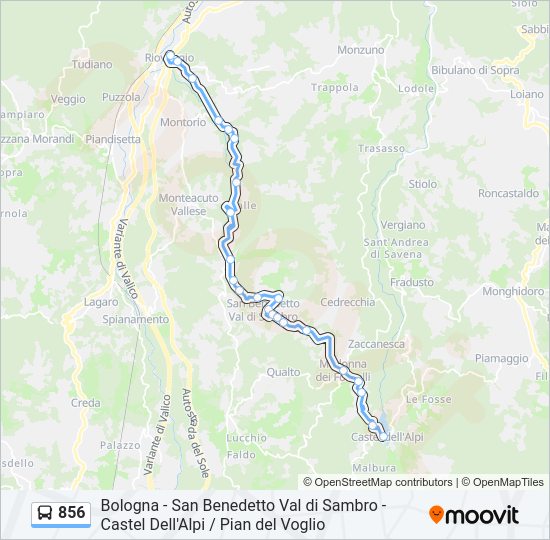 Percorso linea bus 856
