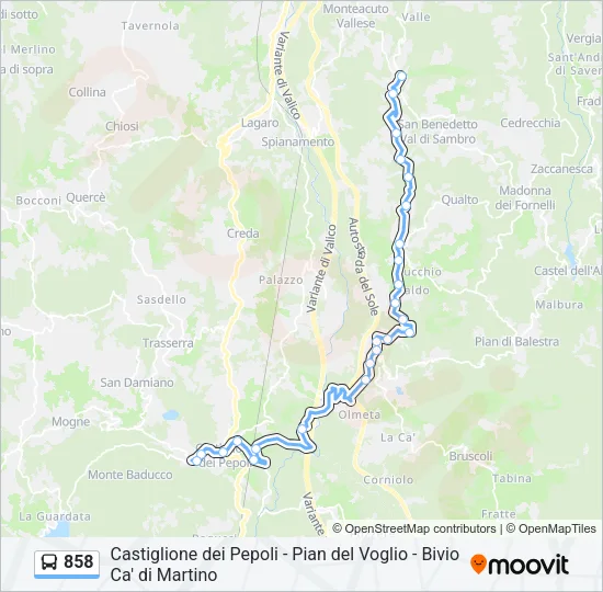 858 Bus Line Map