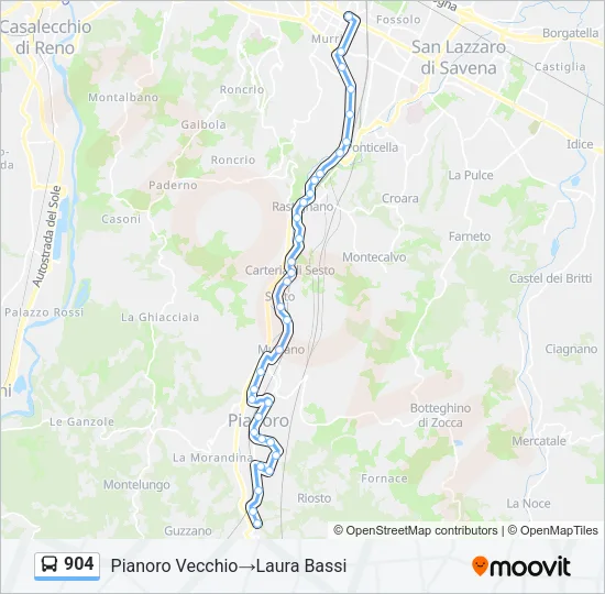 904 Bus Line Map