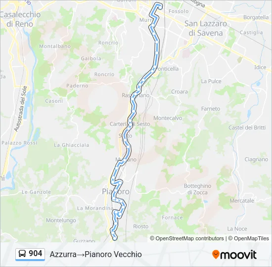 904 Bus Line Map