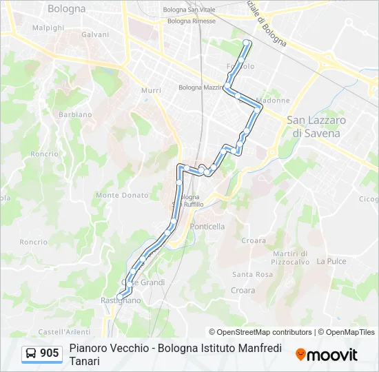 905 Bus Line Map