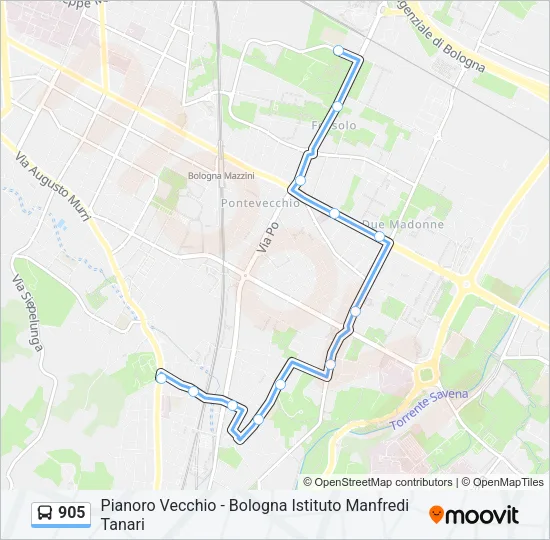 905 Bus Line Map