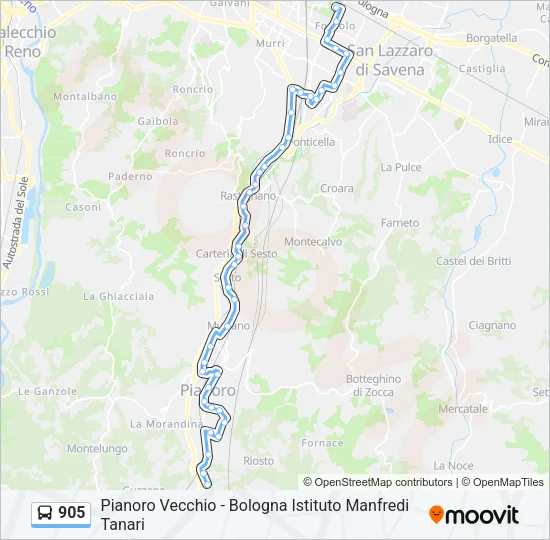 905 Bus Line Map