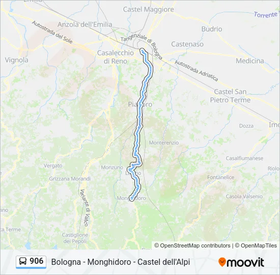 906 Bus Line Map