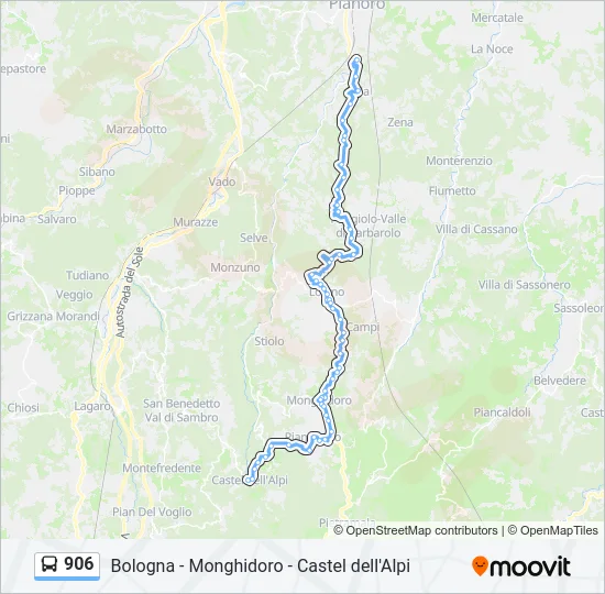 906 Bus Line Map