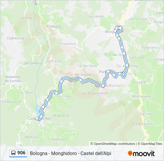 906 Bus Line Map