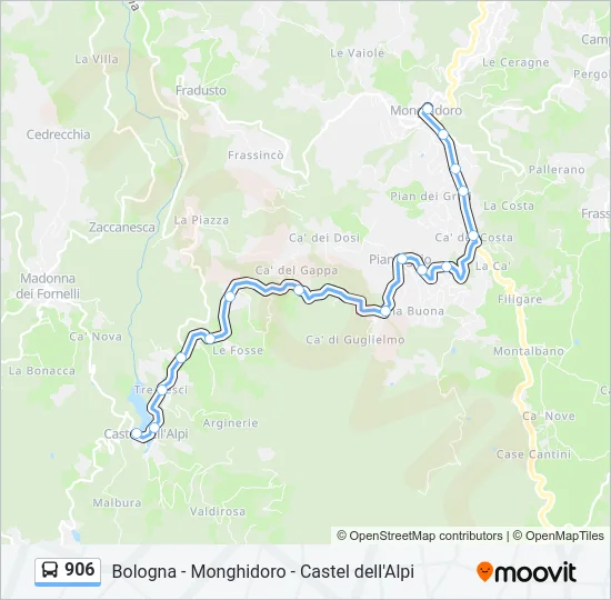 906 Bus Line Map