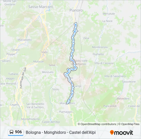 906 Bus Line Map