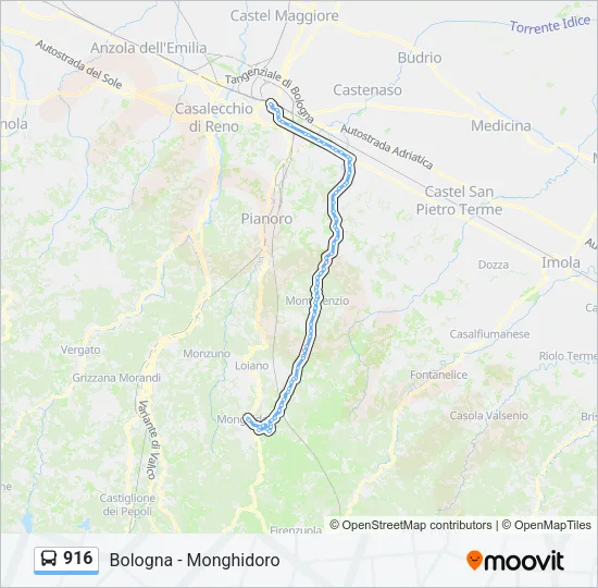 916 Bus Line Map