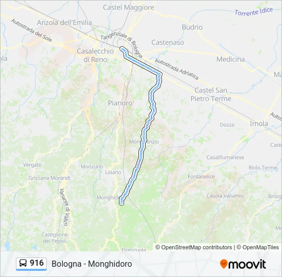 916 Bus Line Map