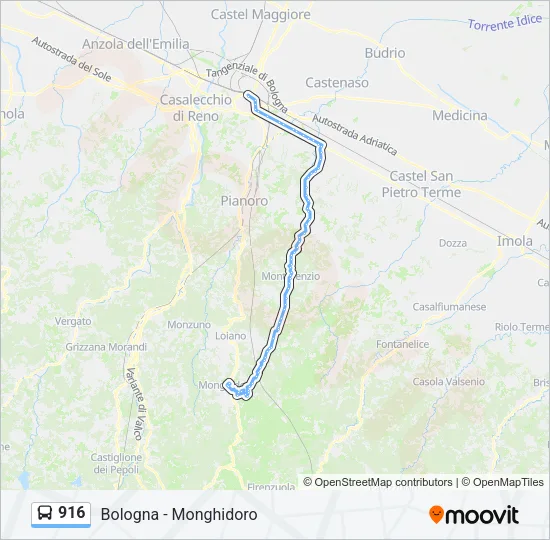 916 Bus Line Map