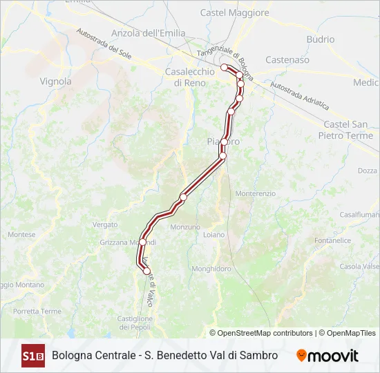 S1 B Train Line Map