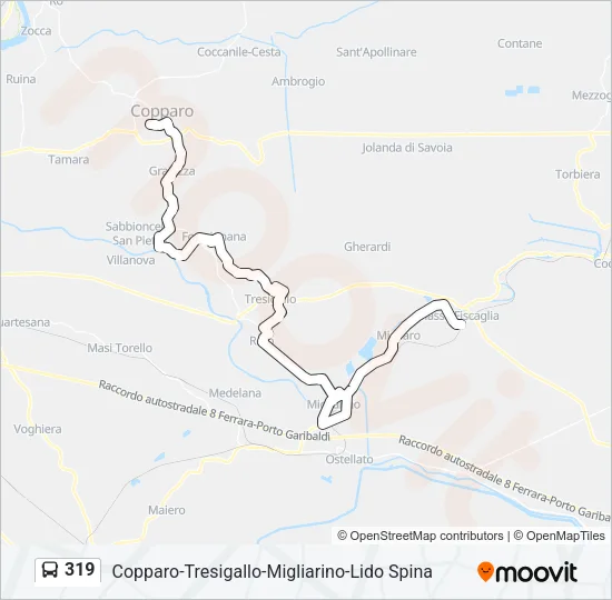 319 Bus Line Map