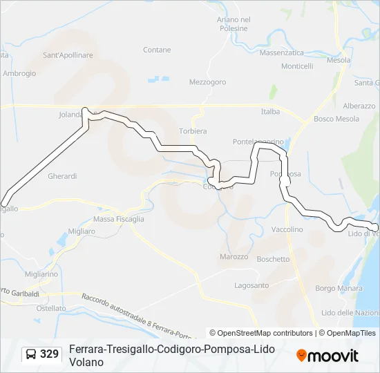 329 Bus Line Map
