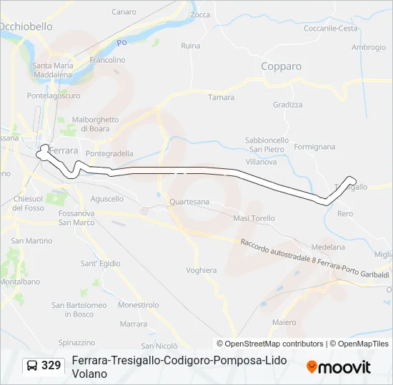 Percorso linea bus 329