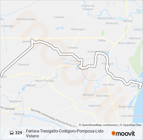 Percorso linea bus 329