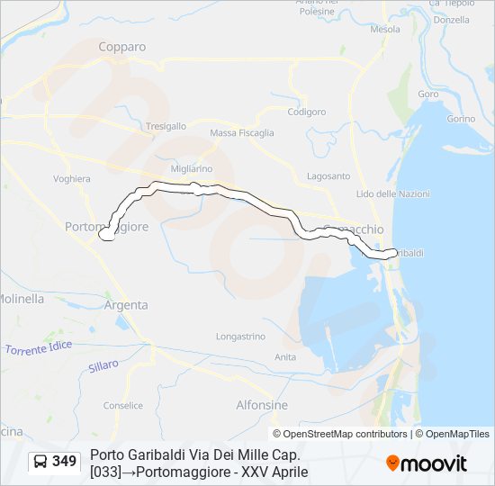 349 bus Line Map