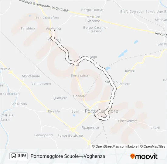 349 Bus Line Map