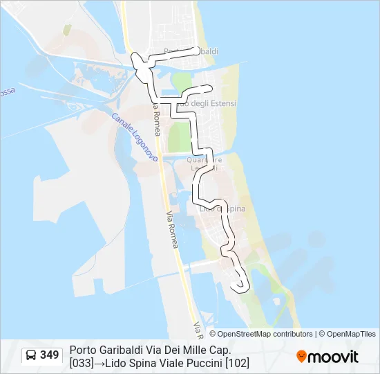 349 Bus Line Map