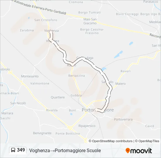 349 Bus Line Map