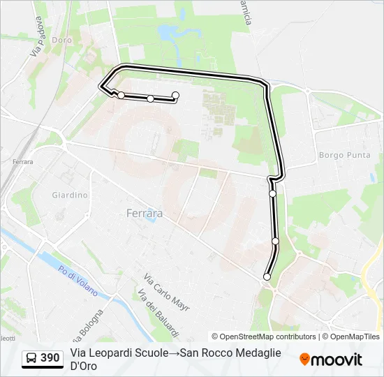 390 Bus Line Map